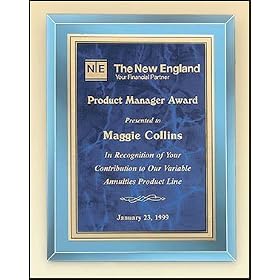 Personalized Blue mirror plaque with sapphire marble engraving plate