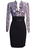 Animal Print Chiffon Ruffles 2 in 1 Pencil Dress