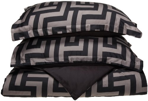 Gridlock Printed Reversible Cotton Sateen Full/Queen 