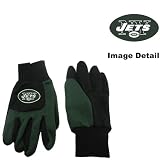 New York Jets Color Block Black Grip Work Glove w/ Green Fingers
