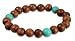 Wood Beads with Turquoise Accents Stretch Bracelet, 7.5