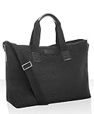 Gucci black canvas horsebit travel tote