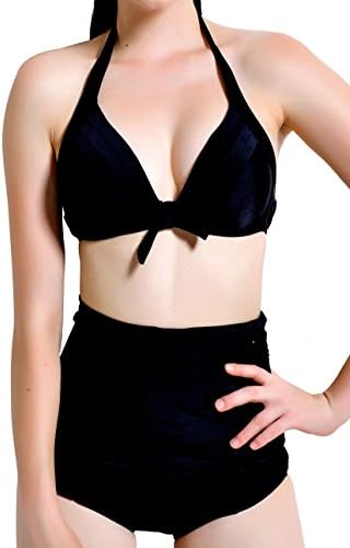 [Best Stretched] ANGEL SECRET Triangl Halter Ruched High Waisted Bathing Suit
