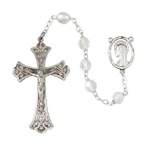 Pewter and Aurora Crystal Rosary w/ Large Crucifix by Bob Siemon