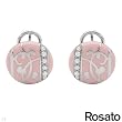 ROSATO Made in Italy Pleasant Earrings With Cubic zirconia in Pink Enamel and 925 Sterling silver. Total item weight 6.4g Length 14mm