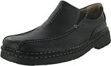 CLARKS Cohen Mens Leather Slip On Loafer Casual Comfort Shoes Black Oily Leather