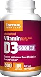 Jarrow Formulas Vitamin D3 5000 IU Softgels, Supports Calcium and Bone Metabolism, 100 Softgels