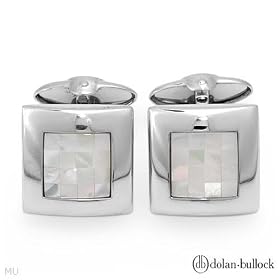DOLAN BULLOCK Elegant Brand New Cuff Links With Genuine Mother of pearls Beautifully Designed in 925 Sterling silver. Total item weight 18.7g Length 15.5mm - Certificate Available.