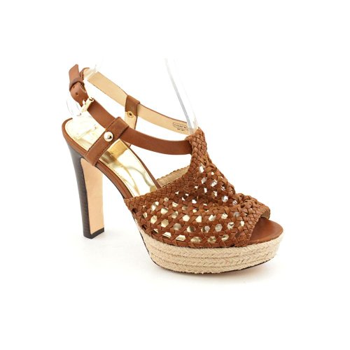 Coach Zany Womens Size 8 Brown Peep Toe Leather Slingbacks Heels Shoes Picture