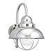 Sea Gull Lighting 8871-98 Sebring One-Light Outdoor Wall Lantern with Clear Seeded Glass Diffuser, Brushed Stainless Finish