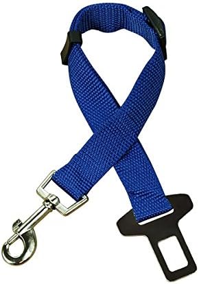 Blue Automotive Car Seat Safety Belt For Dog , Car Pet Harness Collar , Adjustable length 14.5 - 23.5 inch