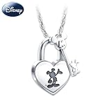 Disney Unlock The Magic Mickey Mouse Heart-Shaped Lock And Key Pendant Necklace by The Bradford Exchange