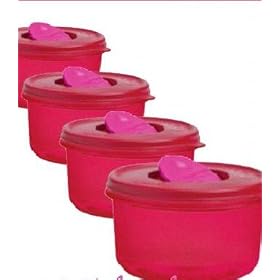 Tupperware Rock N Serve Container Set 4 Candy Cane Red by Tupperware