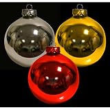 PW Christmas Decoration 4 x 100mm Glass Baubles GOLD