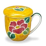 蓋付マグカップ　吉田屋椿 【九谷焼】