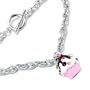 Pink Crystal Cupcake Silvertone Toggle Charm Bracelet