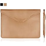Kamor&reg; 15 15.6 15.6" 16 inch Apple MacBook Air MacBook Pro Premium PU Leather Laptop Case (Vintage style, Black) Protective Carrying Sleeve Bag Case Cover Shell - Ultra portable Laptop Case Bag / Portfolio/ Messenger/ Envelope Vintage Case/ Notebook Computer Case / Briefcase Carrying Bag / Ultrabook Case / Netbook Bag Sleeve / Pouch Bag Cover / Skin Cover with 3.0 mm thickness, suitable for Apple MacBook Pro. Especially for teens/men/women/ladies/girls design (Brown)