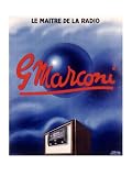 Marconi Tube Radio Set Art Giclee Poster Print, 18x24