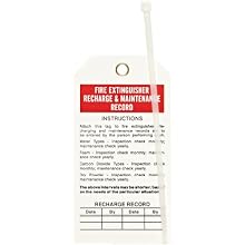Brady 65371 5-3/4" Height, 3" Width, B-851 Economy Polyester, Red And Black On White Fire Extinguisher Tags (Pack Of 25)