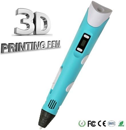 LFJ Ver.2016 3D Printing Pen with LCD Screen Included 3 Loops of Free ABS Filament and Spatula - Blue
