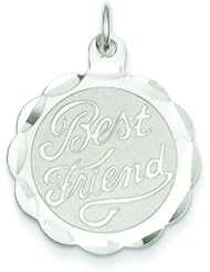 Sterling Silver Best Friend Charm Pendant FindingKing