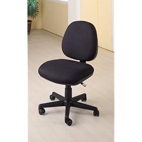 Black Fabric Secretary Chair with Gas Lift, for Computer Desk Office by visiondecor Furniture