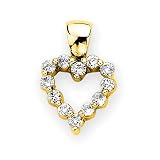 14K Yellow Gold 1/2 ct. Diamond Heart Pendant with Chain