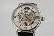 Adee Kaye Mens Mechanical Dual Timezone Skeleton Watch with Sun and Moon Dial