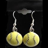 Pewter Softball Earrings