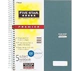Five Star Wirebound 5-Subject 8-Pocket Notebook, College Ruled, 11X8-1/2, 200 Sheets (MEA06208) Five Star Wirebound 5-Subject 8-Pocket Notebook, College Ruled, 11X8-1/2, 200 Sheets (MEA06208)