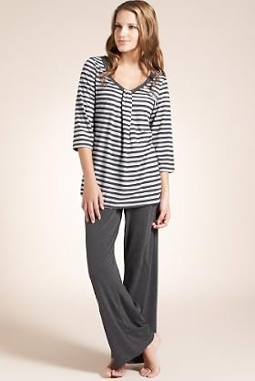 34 Length Sleeve Stripe Pyjamas 34 Length Sleeve Stripe Pyjamas