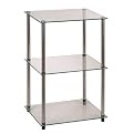 Glass 3-Tier Square End Table