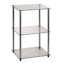 Glass 3-Tier Square End Table