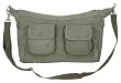 Vintage Olive Drab 2 Pocket Single Strap Bag with Grommets