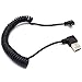 Coiled Micro USB Cable - Aggice 1.5 Meter 90 Degree Micro USB to USB Spring Cable Support for Samsung,HTC, Millet, HUAWEI, Sony etc (2.1A Left angle Micro usb)