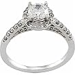 14Kt White Gold Retro Style Diamond Engagement Ring (Center stone is not included)