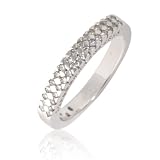 0.23 cttw Natural White Round Diamond (SI-Clarity GH-Color) Wedding Band Ring in 14k White Gold.