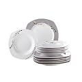 Domestic 922639 Tafelservice 12-teilig Estiva mit je 6 Teller tief und flach