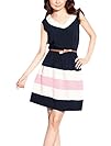 Allegra K Women Pullover V Neck Sleeveless Dress w Belt