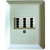 TAE Anschlussdose 2x6NF/6F Aufputzinstallation, perlweiss VE=1