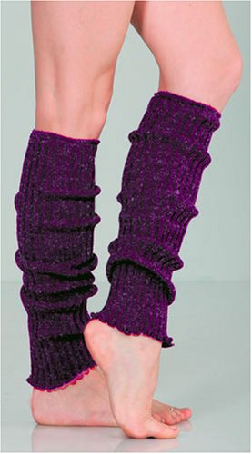 Leg Warmers, Cable Knit Purple