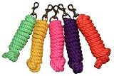 10 ft Cotton Lead Rope Brass Bolt Snap Lot of 5 Colors