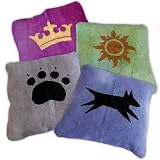 Hemp Throw Pillows - Oh Head-Tangerine with Dog Head Design