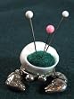Victorian English Heirloom Pewter Hermit Crab Pin Cushion Pincushion