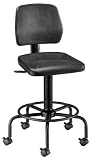 Alvin Utility Stool With back. Black