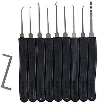 TAKSDAI 9 in 1 Improved Padlock Picks Door Lock Opener Locksmith Tool