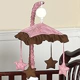 JoJo Designs Musical Baby Crib Mobile - Pink and Brown Paisley