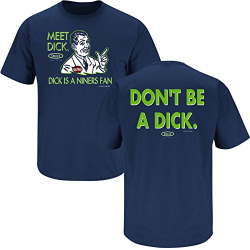 Seattle Seahawks Fans. Don't be a Dick Navy T-Shirt (X-Large)