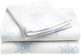 Pike Street 135-Gram Printed Flannel Twin Sheet Set, Snowflake