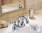Delta Faucet 2565-217 Botanical Double-Handle Centerset Lavatory Faucet with Metal Pop-Up, Chrome